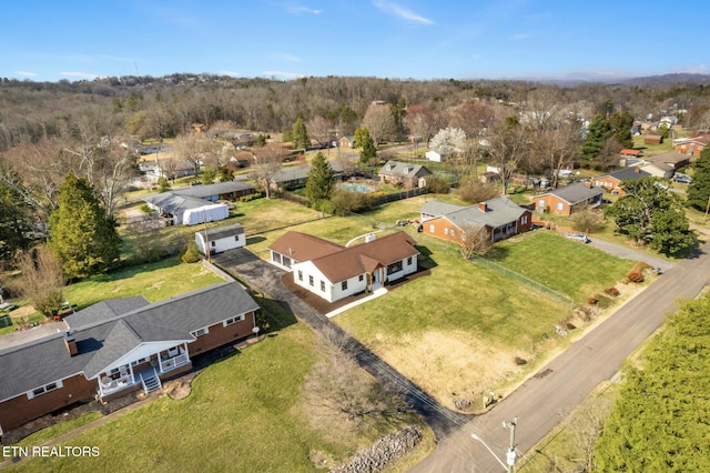 aerial view featuring a residential view