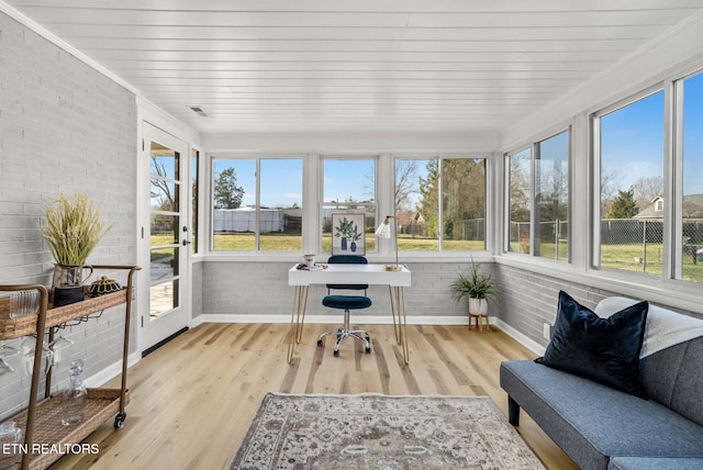 sunroom / solarium with a wealth of natural light