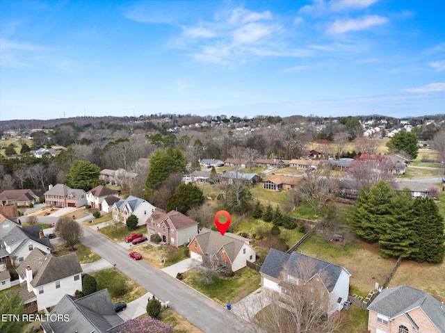 bird's eye view with a residential view