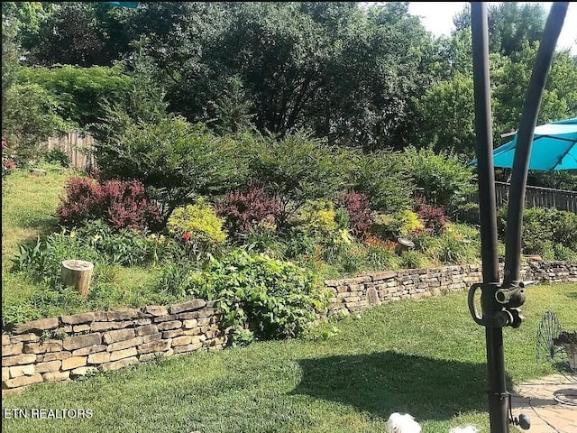 view of yard with fence