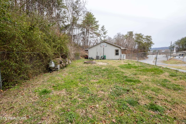 view of yard featuring fence