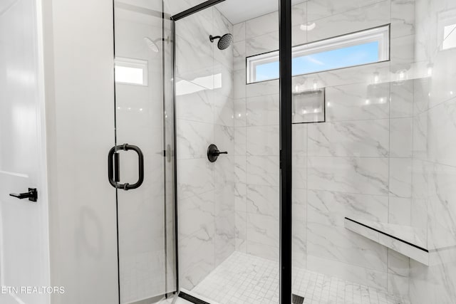 full bathroom with a stall shower