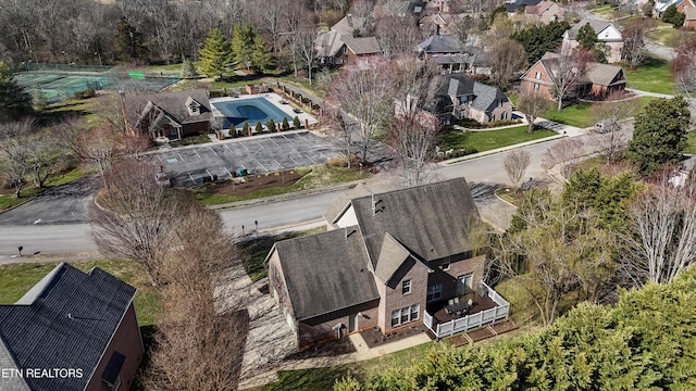 drone / aerial view featuring a residential view