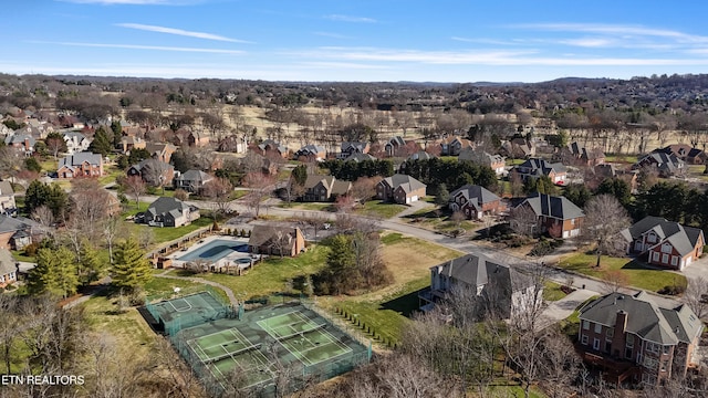 bird's eye view featuring a residential view