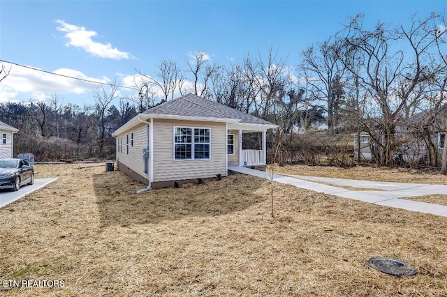 bungalow with roof with shingles