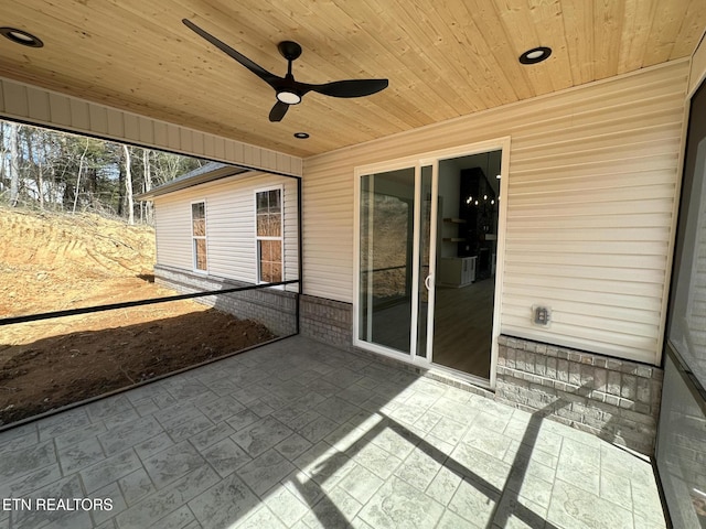 view of patio / terrace with ceiling fan