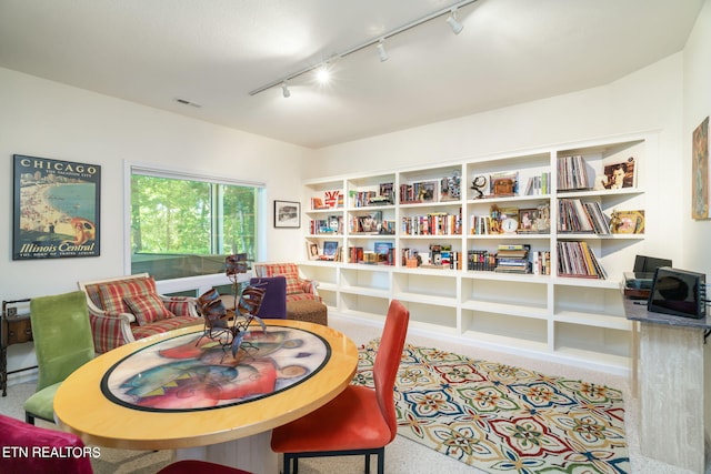 dining space featuring visible vents