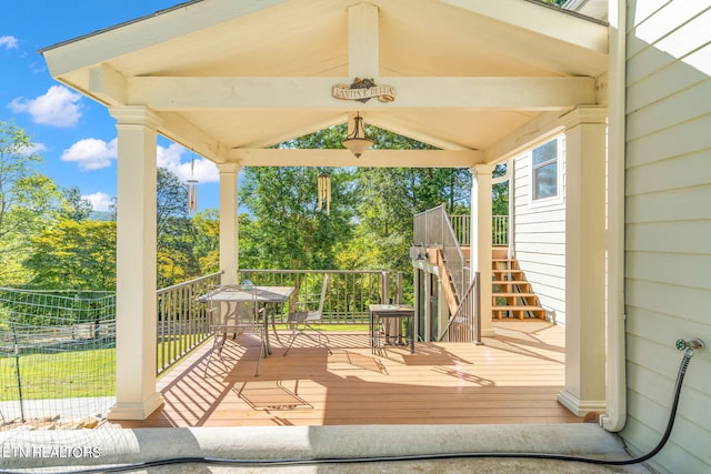 deck with a gazebo