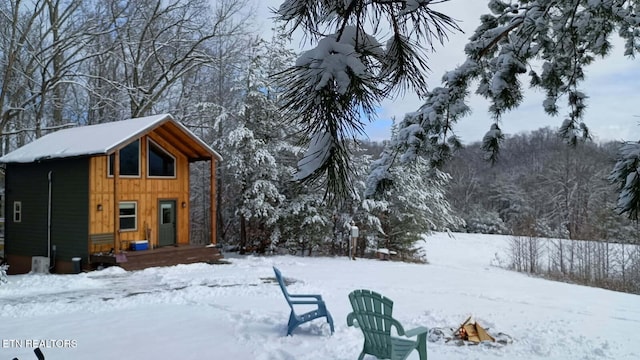 view of snowy yard