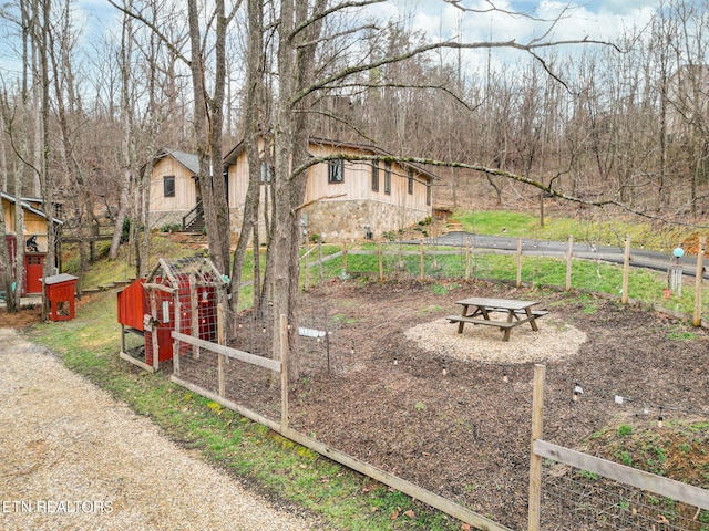 view of yard with fence