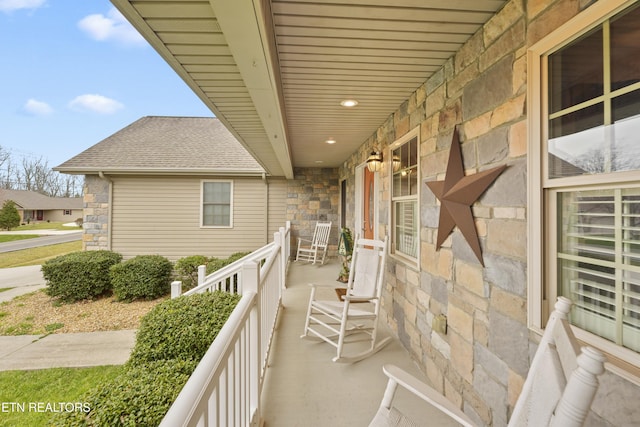 balcony with covered porch