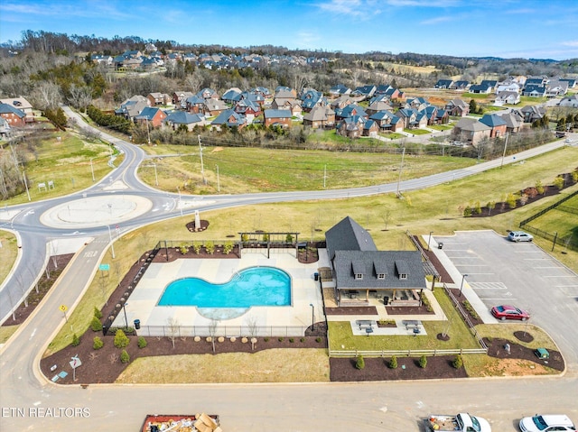 drone / aerial view featuring a residential view