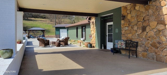 view of patio / terrace with a gazebo