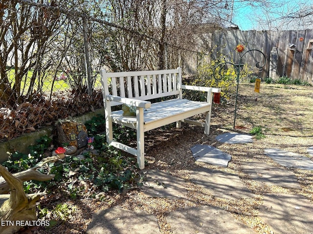 view of yard featuring fence