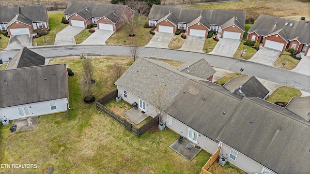 aerial view with a residential view