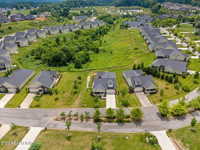 drone / aerial view with a residential view