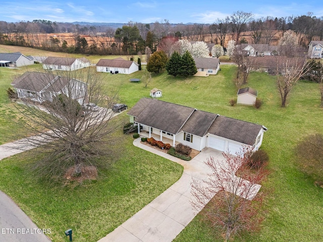 drone / aerial view featuring a residential view