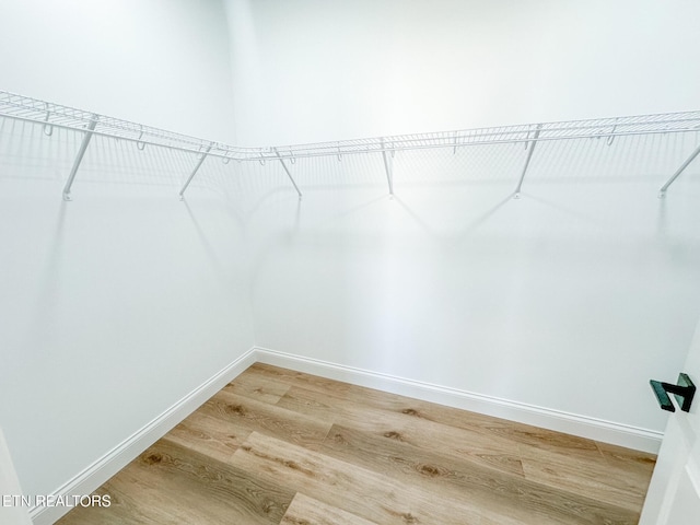 spacious closet with light wood-style floors