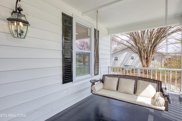 view of patio with a porch