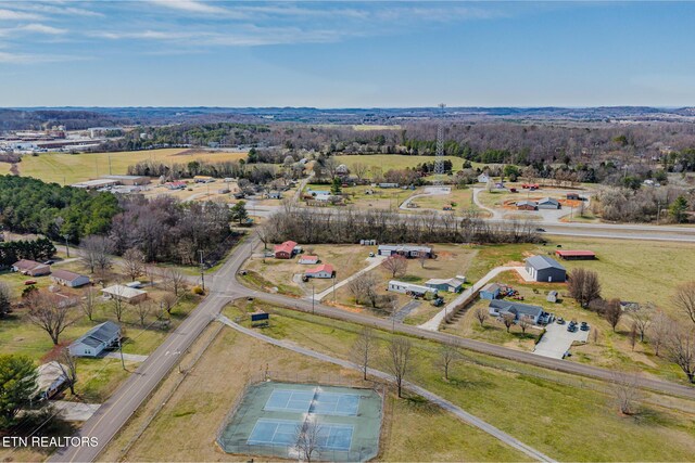 aerial view with a rural view