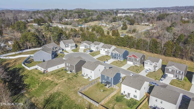 bird's eye view with a residential view