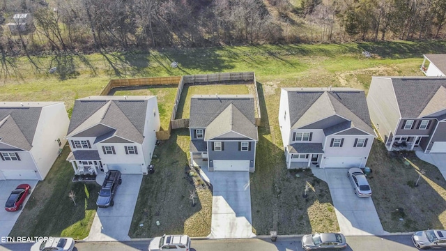 drone / aerial view with a residential view