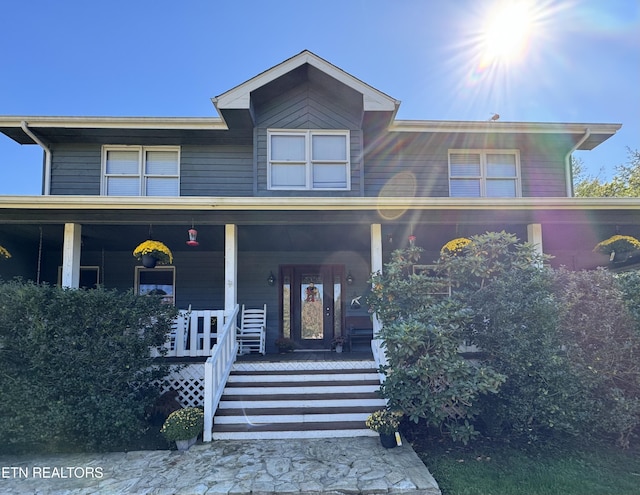 view of front of home with a porch