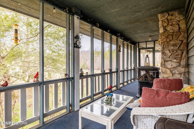 view of unfurnished sunroom