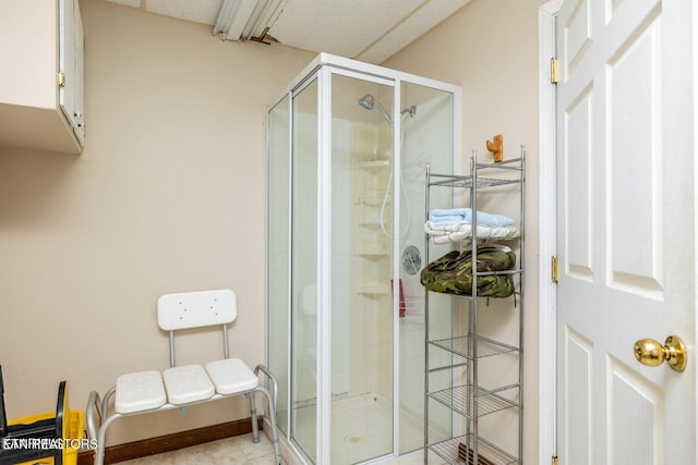 bathroom featuring a stall shower