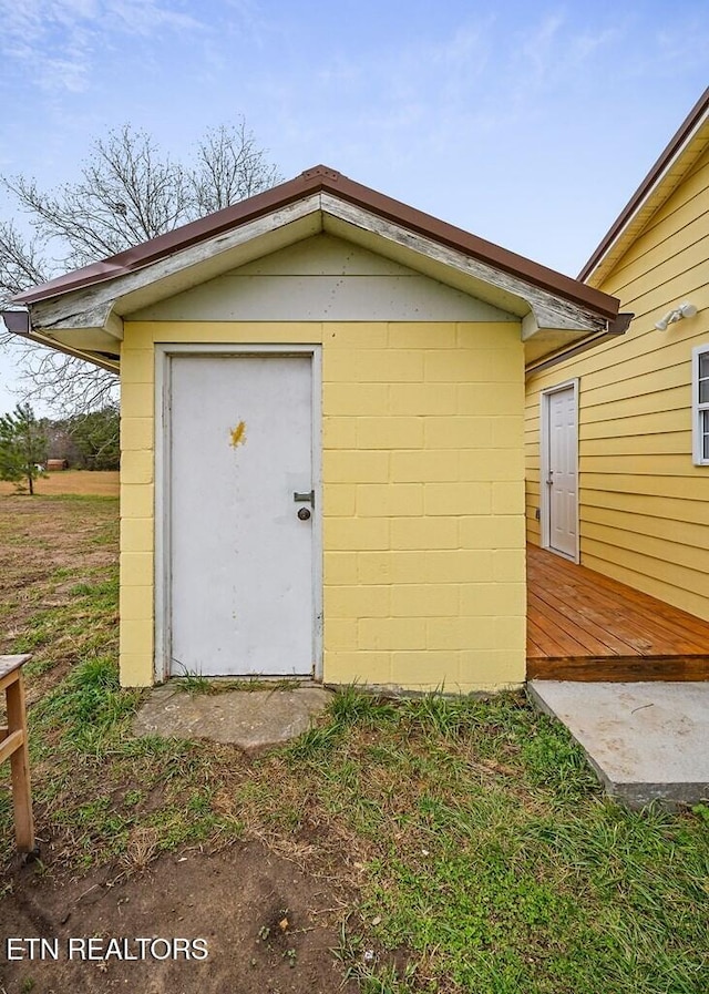 view of shed