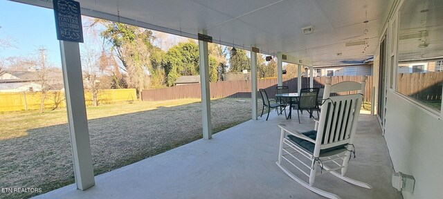 107 W Pawley Rd, Oak Ridge, TN 37830 - view of patio featuring a fenced backyard, outdoor dining space, and visible vents