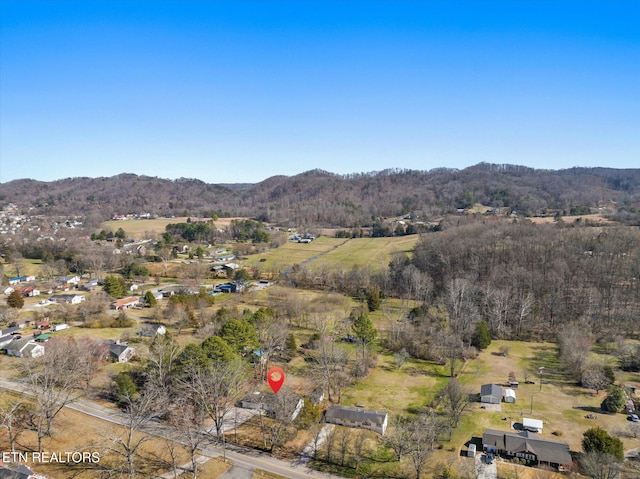 aerial view featuring a mountain view