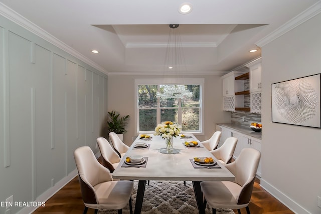 405 Awohili Trce, Loudon, TN 37774 - dining room featuring recessed lighting, a tray ceiling, and crown molding