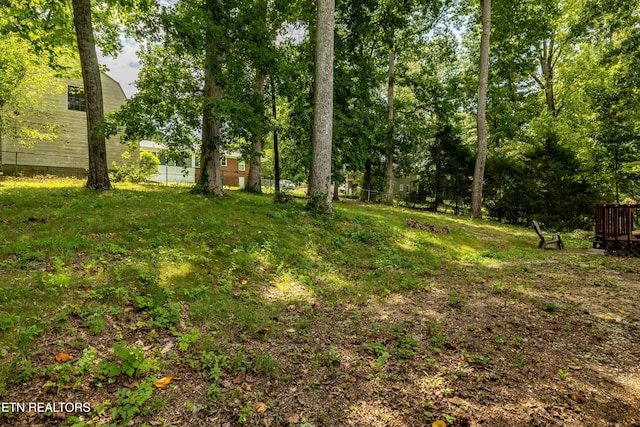 view of yard with fence