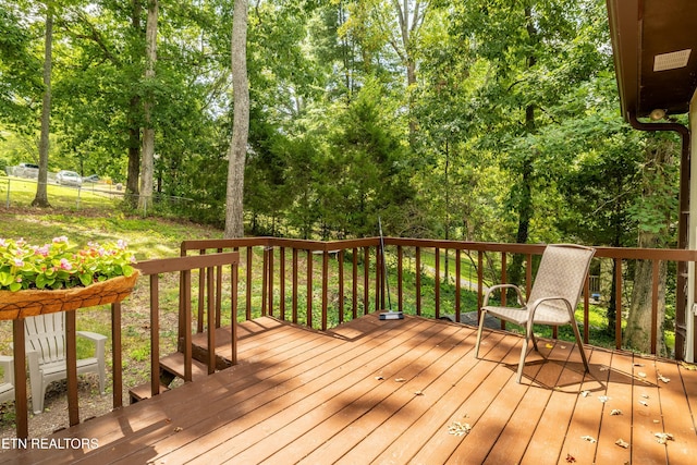 wooden deck with fence