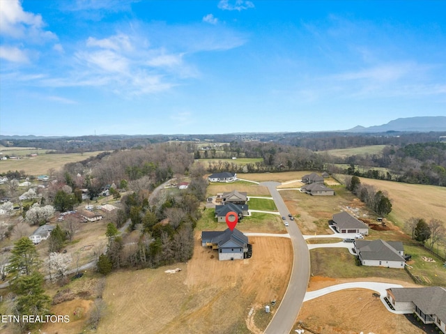 aerial view with a rural view