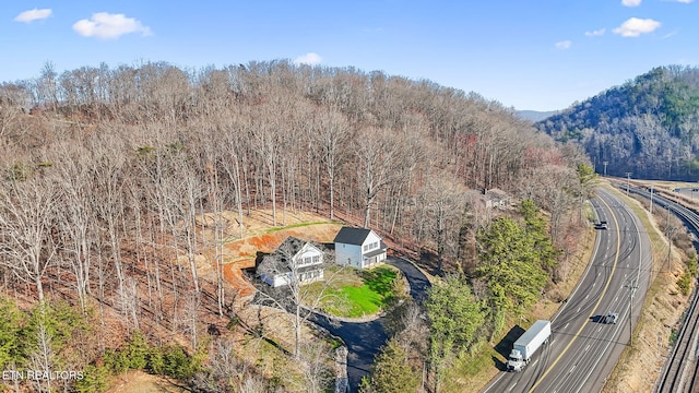 bird's eye view with a view of trees