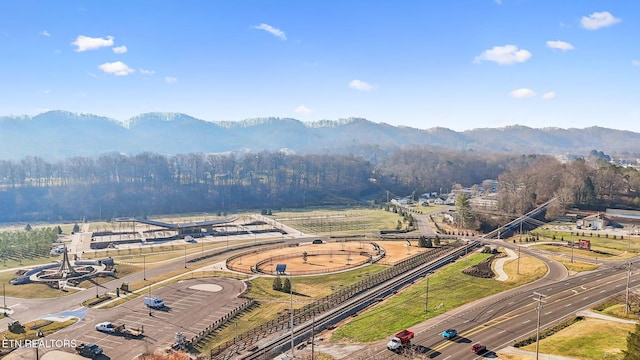 aerial view with a mountain view