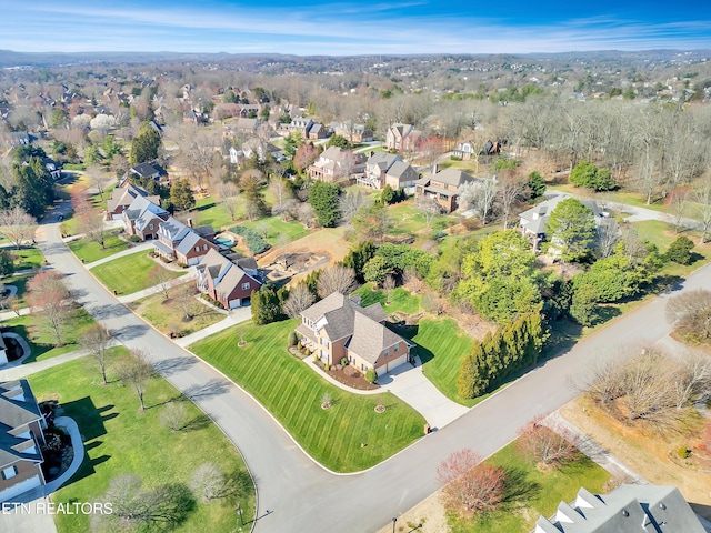 bird's eye view with a residential view