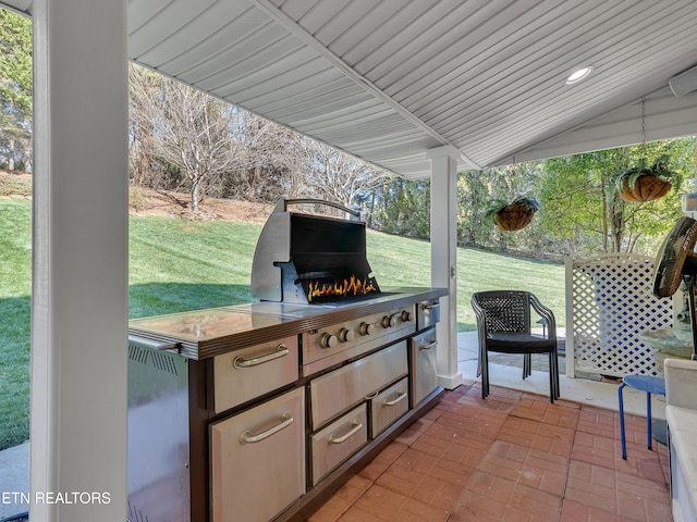 view of patio featuring area for grilling