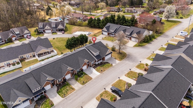 drone / aerial view with a residential view