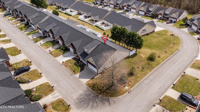 bird's eye view with a residential view