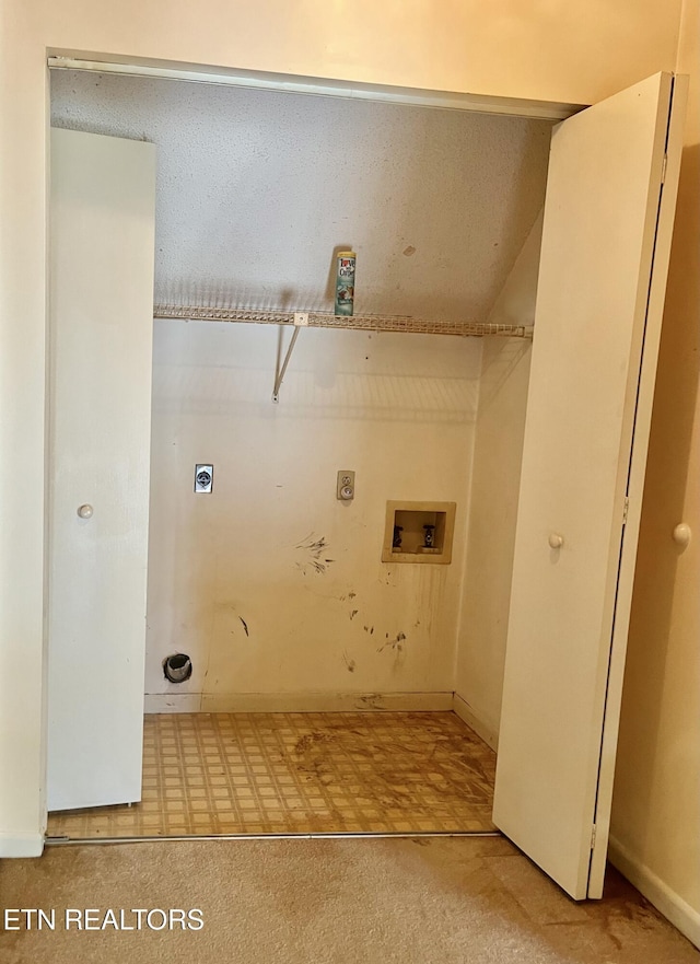 laundry room with washer hookup, laundry area, and electric dryer hookup