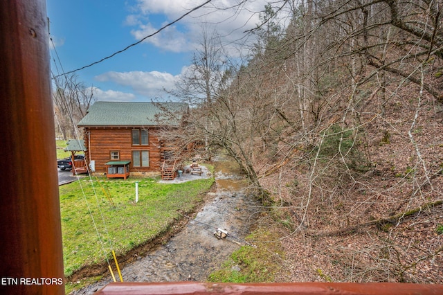 view of yard with a deck