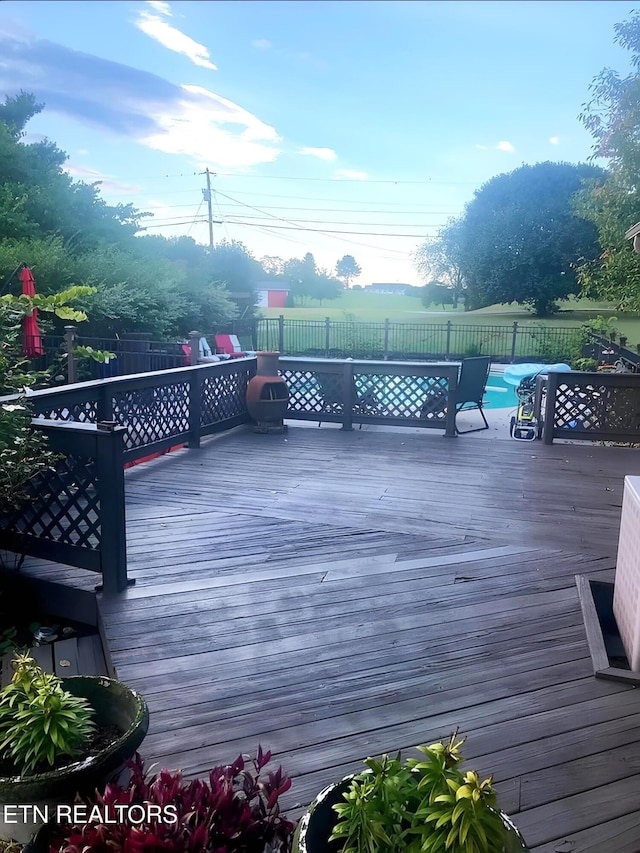 wooden terrace with fence