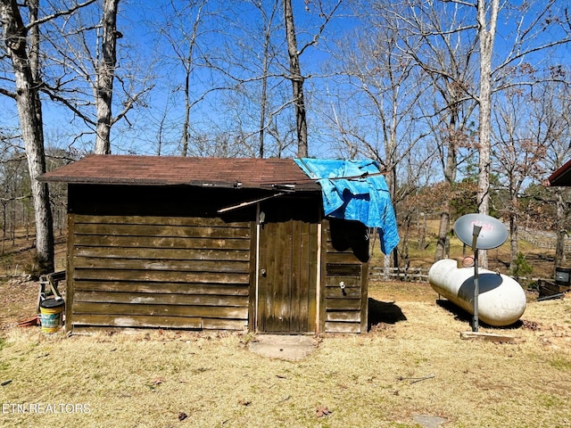 view of shed