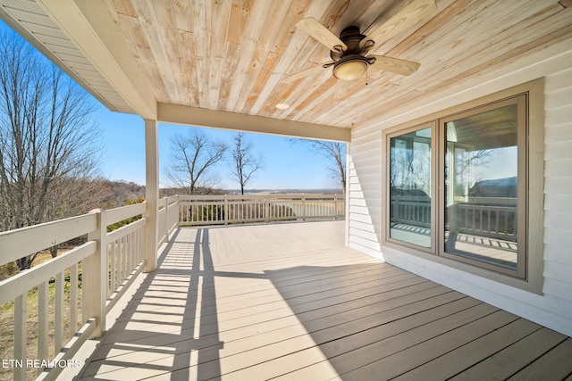 deck with ceiling fan