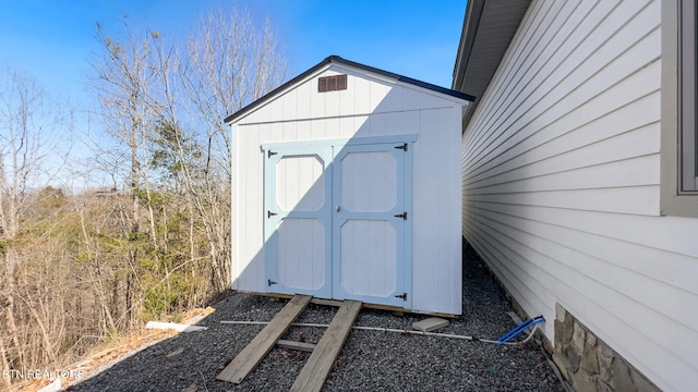 view of shed