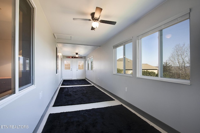 corridor with attic access