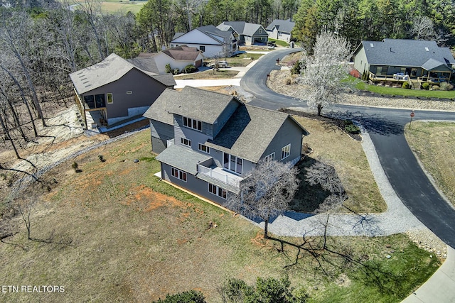 drone / aerial view with a residential view